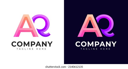Monogram a aq and qa initial letter logo design. Modern letter aq and qa colorful vector logo template.