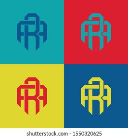 monogram AR or RA template logo pop culture, modern