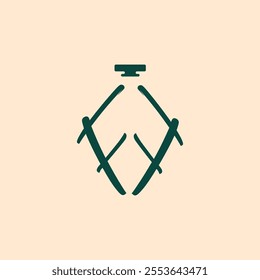 monogram aroma art logo icon vector design