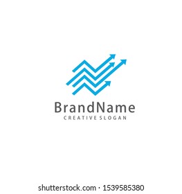 Monogram Arrow letter N logo line art business innovation template. Abstract growth financial logo icon design vector