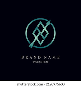 monogram arrows modern logo design template  for brand or company and other