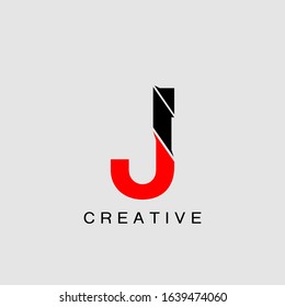 Monogram Astract Techno  Initial Letter J Logo icon vector design