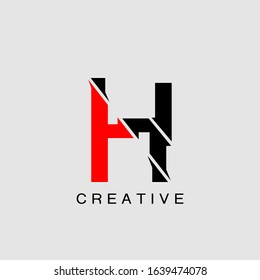 Monogram Astract Techno  Initial Letter H Logo icon vector design