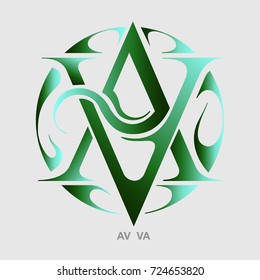 Monogram A,V & V,A