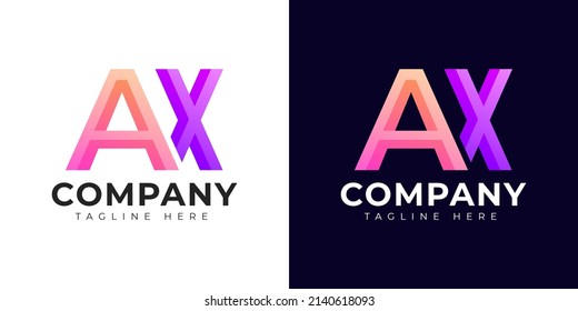 Monogram a ax and xa initial letter logo design. Modern letter ax and xa colorful vector logo template.