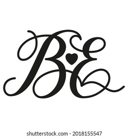 monogram B E in scripting. Vector illustration