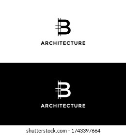 arquitectura de logotipo de letras monográficas b , con un estilo minimalista