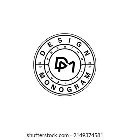Monogram badge concept design template