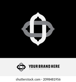 Monogram, Badge logo, Initial letters O or OO, Modern, Sporty white and grey color on black background