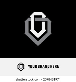 Monogram, Badge logo, Initial letters O or OO, Modern, Sporty white and grey color on black background
