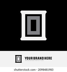Monogram, Badge logo, Initial letters O or OO, Modern, Sporty white and grey color on black background