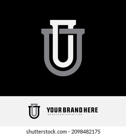 Monogram, Badge logo, Initial letters O or OO, Modern, Sporty white and grey color on black background