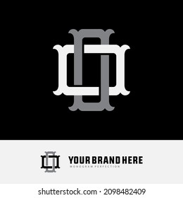 Monogram, Badge logo, Initial letters O or OO, Vintage, Classic, white and grey color on black background