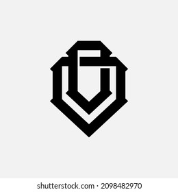 Monogram, Badge logo, Initial letters O or OO, Modern, Sporty, Black Color on White Background