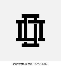 Monogram, Badge logo, Initial letters O or OO, Modern, Sporty, Black Color on White Background
