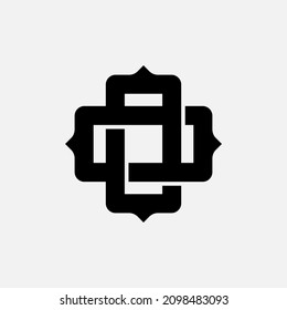 Monogram, Badge logo, Initial letters O or OO, Modern, Sporty, Black Color on White Background