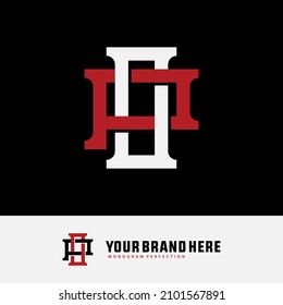 Monogram, Badge logo, Initial letters O, P, OP or PO, Interlock, Modern, Sporty, White and Red Color on Black Background