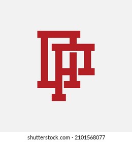 Monogram, Badge logo, Initial letters O, P, OP or PO, Interlock, Modern, Sporty, Red Color on White Background