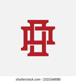 Monogram, Badge logo, Initial letters O, P, OP or PO, Interlock, Modern, Sporty, Red Color on White Background
