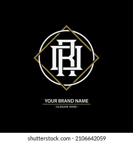 Monograma, logotipo de distintivo, letras iniciales O, R, OR o RO, Interlock, Moderno, deportivo, blanco y dorado color sobre fondo negro
