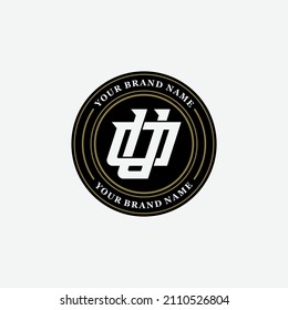 Monogram, Badge logo, Initial letters O, U, OU or UO, Interlock, Modern, Sporty, Black, White and Gold Color on White Background