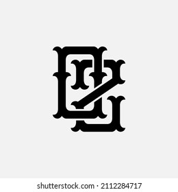 Monogram, Badge logo, Initial letters O, Z, OZ or ZO, Interlock, Vintage, Classic, Black Color on White Background