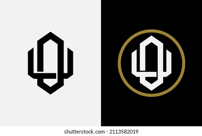 Monogram, Badge logo, Initial letters O, U, OU or UO, Interlock, Modern, Sporty, Black, White and Gold Color