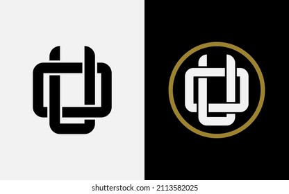 Monogram, Badge logo, Initial letters O, U, OU or UO, Interlock, Modern, Sporty, Black, White and Gold Color