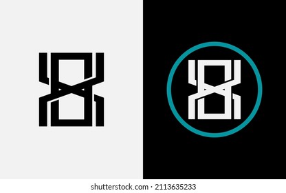 Monogram, Badge logo, Initial letters O, X, OX or XO, Interlock, Modern, Sporty, Black, White and Tosca Color