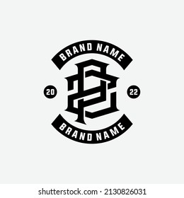 Monogram, Badge Logo, Initial letters P, Z, PZ or ZP, Interlock, Modern, Sporty, Black Color on White Background