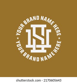 Monogram, Badge Logo, Initial letters S, U, SU or US, Interlock, Modern, Sporty, White Color on Brown Background