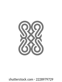 The monogram is the batik or ornament. Elegant and outline.