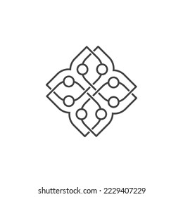 The monogram is the batik or ornament. Elegant and outline.