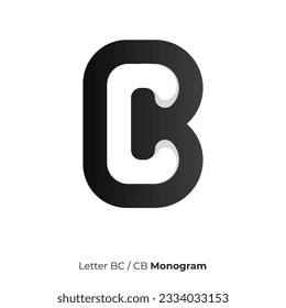 Logo de Monograma BC para la Compañía. Logotipo Monograma CB para Compañía. Letra inicial logotipo BC o CB. 
