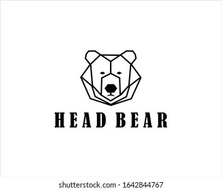 monogram bear head logo design