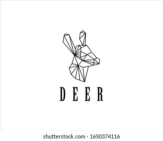 monogram black abstract deer head