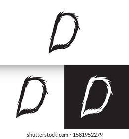 Monogram Black White Initial D Logotype Brush