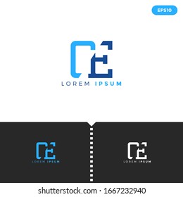 Monogram Blue Letter ce logo design template elements for Business, Consulting Company Group. vector