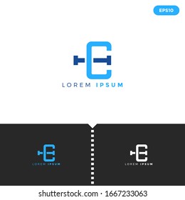Monogram Blue Letter ci logo design template elements for Business, Consulting Company Group. vector