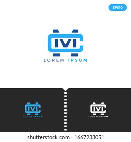 Monogram Blue Letter cm logo design template elements for Business, Consulting Company Group. vector
