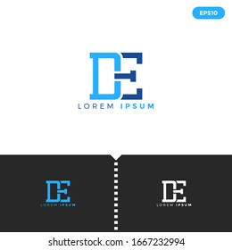 Monogram Blue Letter de logo design template elements for Business, Consulting Company Group. vector