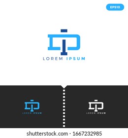 Monogram Blue Letter di Logo Design Template Elemente für Business, Consulting Company Group.Vektorillustration