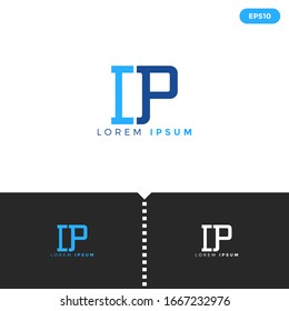 Monogram Blue Letter dp logo design template elements for Business, Consulting Company Group. vector