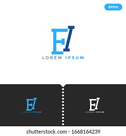 Monogram Blue Letter EI  logo design template elements for Company Group. Simple Flat style. Eps10 vector.