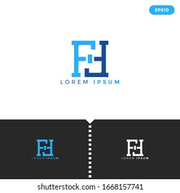 Elementos de plantilla de diseño del logotipo Monograma Blue Letter FF para el grupo de empresas. Sencillo estilo Flat. Vector Eps10.