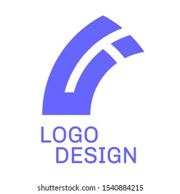 monogram brand logo design vector