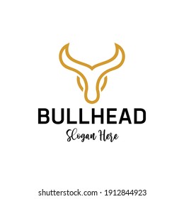 Monogram bull head logo design inspiration. Logo can be used for icon, business, and animal company