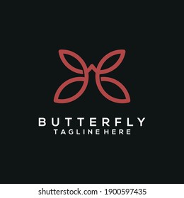 Logo-Design für Monogramm-Schmetterlinge minimalistisch, einfach und modern, Markenidentität für Unternehmen und Unternehmen
