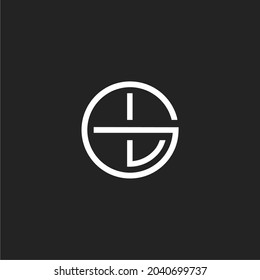 Vector con logotipo de círculo monocromático L y G, letra L y G con logotipo de círculo minimalista, monograma simple L y G