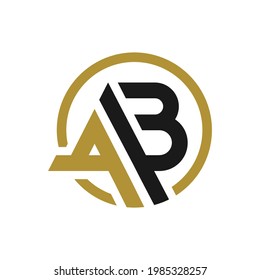 diseño de logotipo de círculo monográfico con letra AB